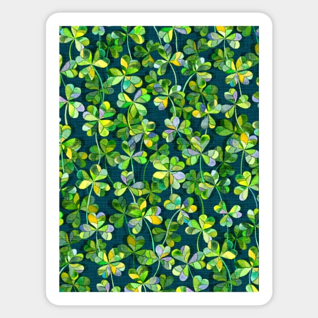 Lucky Clovers in Emerald Green Sticker by micklyn